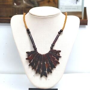 Vintage Polished Coconut Shell Necklace